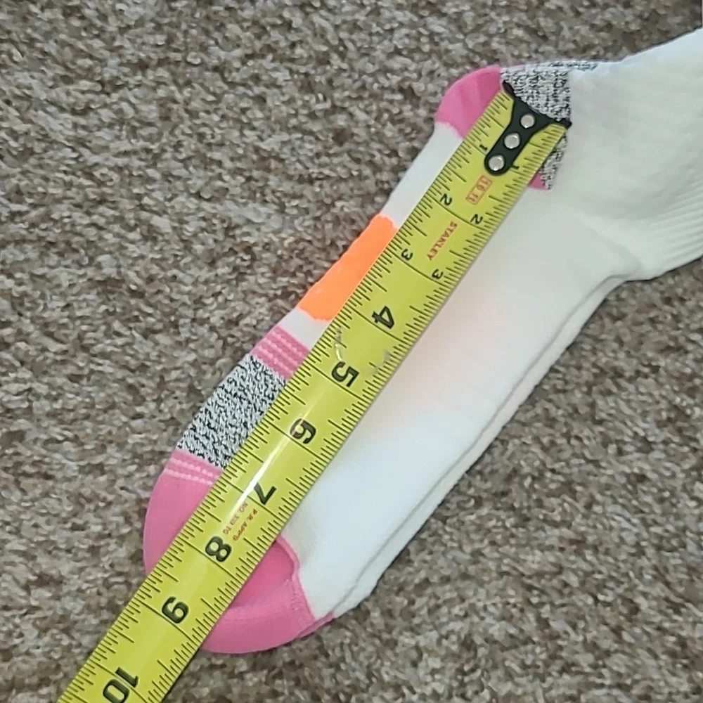 Under Armour White Socks with Pink and Blue Accents